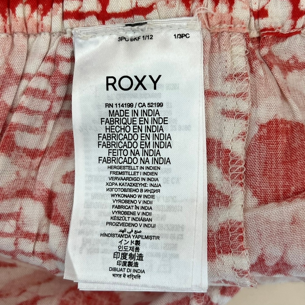 Roxy‎ Run Away Shorts Jr L Bloom Pink Eye Batik Print Drawstring Viscose NWT - Picture 5 of 8